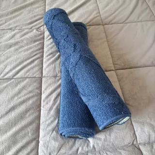 Set 2 Tappeti Bagno Blu 80x50cm