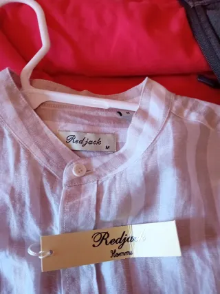 Camisa de rayas beige