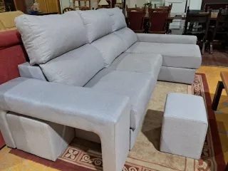 Sofá Cama Gris Tela Seminuevo