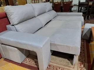 Sofá Cama Gris Tela Seminuevo