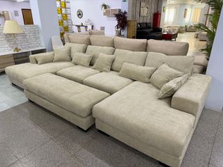 Sofa Cama Chaise Longue Rinconera Beige