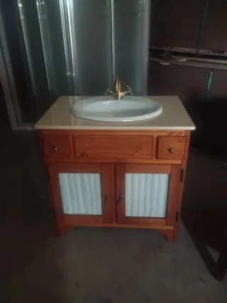 Mueble de baño rústico madera