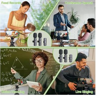 NUEVO 2 Micrófonos Inalámbricos Solapa Tipo C