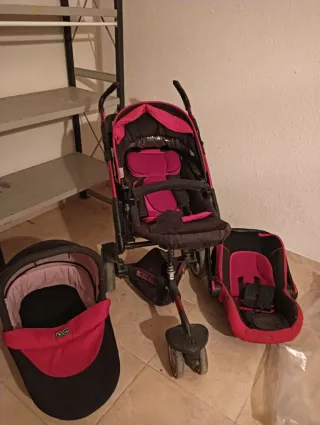 Carro 3 en 1 unisex Rojo