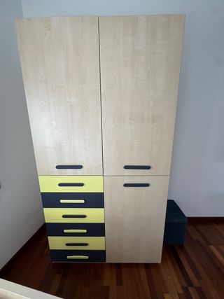 Armario juvenil con doble puerta y 6 cajones