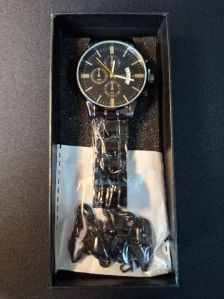 Reloj y pulsera acero negro