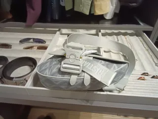 Bolso Dior Saddle Bag Gris y Blanco