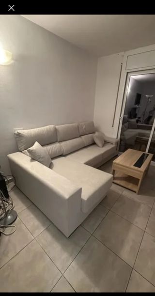 Sofá modular gris tela