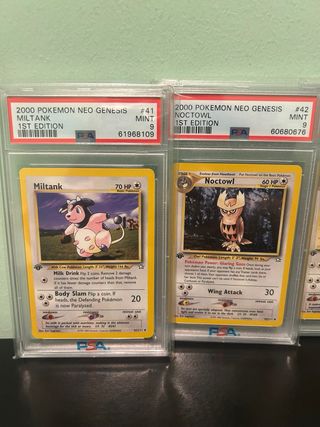 3x Cartas Neo Genesis 1st EDICION PSA 9