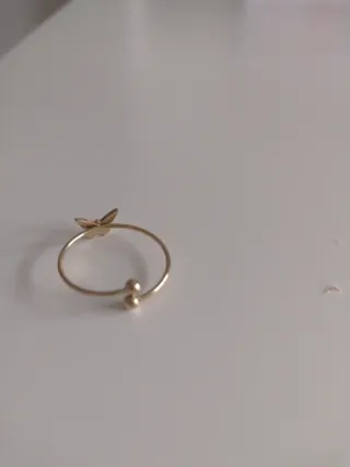 Anillo mariposa dorado ajustable