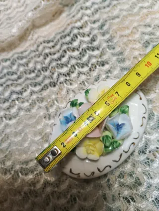 Caja joyero porcelana italiana flores vintage