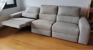 Sofá modular tela beige/gris