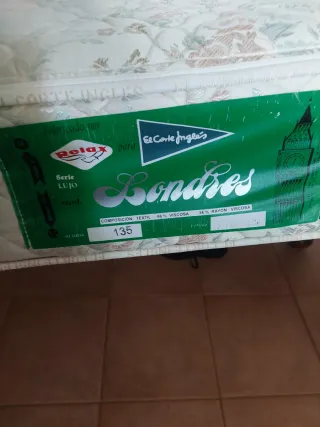 Cama madera 135x190 somier y colchón