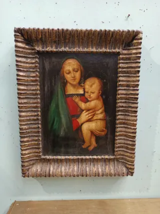 Dipinto olio su tela con cornice antica