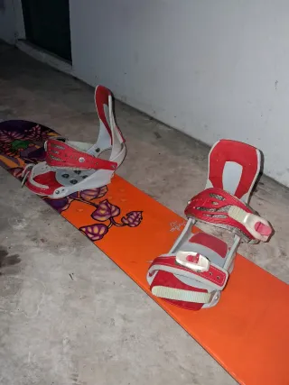 Tabla de Snowboard con Fijaciones