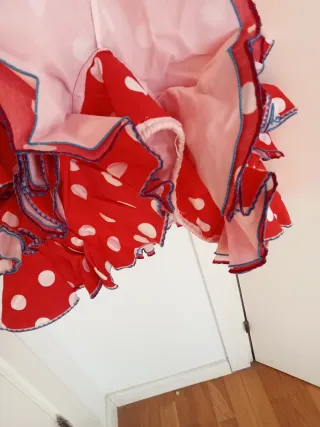 Falda flamenca lunares roja talla 42