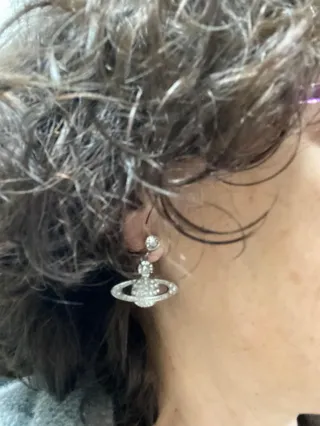 Pendientes Orb Plateado