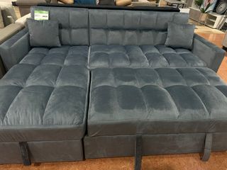 Sofá Cama Chaise Longue Gris 210cm