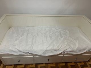 Estructura diván con 3 cajones, blanco, 80x200.