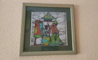 Dos cuadros batik enmarcados