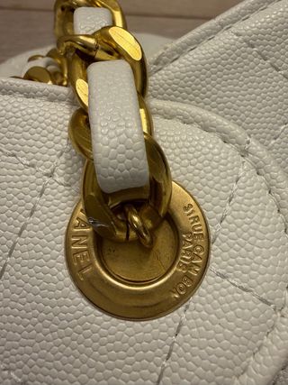 Borsa Chanel CC 25 Oro Bianco