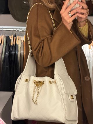 Borsa Chanel CC 25 Oro Bianco