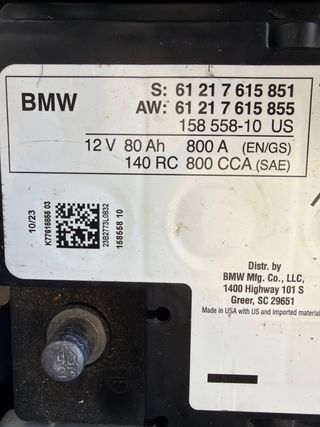 Batería BMW 80Ah 800A