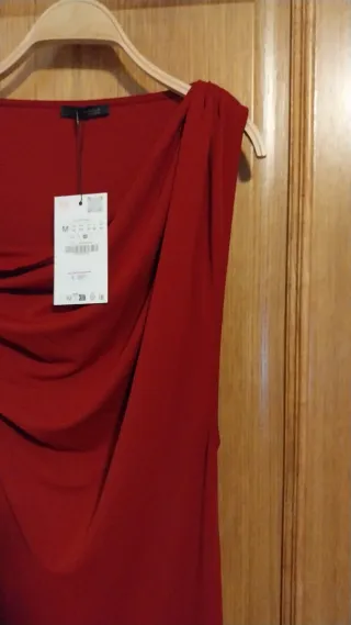 Vestido largo rojo Zara