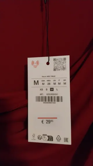 Vestido largo rojo Zara