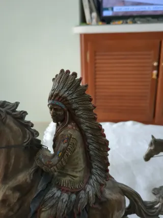 Figura Indio a Caballo Bronce