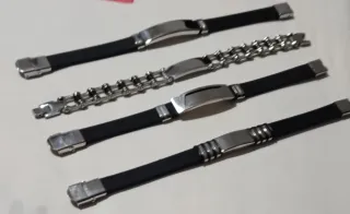 Lote 4 Pulseras Acero Inoxidable Hombre