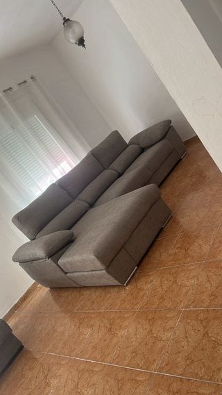 Sofá modular beige y gris