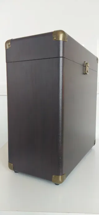 Maleta para Vinilos Audizio Negra/Marrón