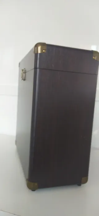 Maleta para Vinilos Audizio Negra/Marrón