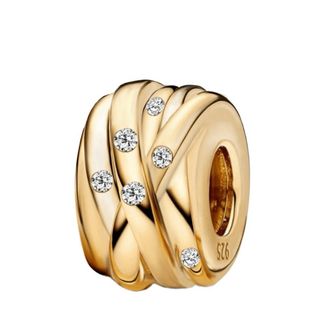 Charm dorato con zirconi