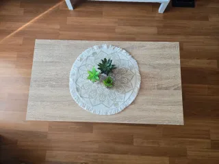 Mesa de centro moderna madera y blanca