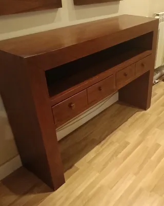 Mueble de entrada y 2 espejos madera