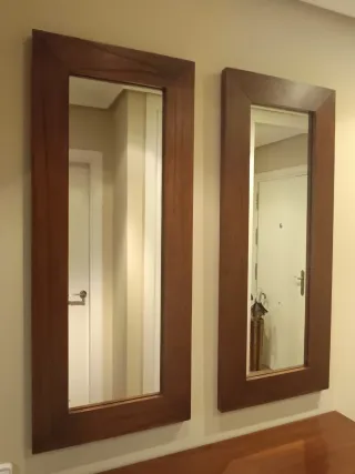 Mueble de entrada y 2 espejos madera