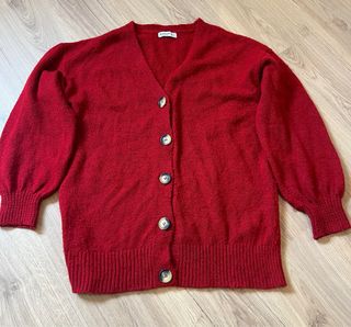 Cardigan Stradivarius Mujer Oversize XS Rojo