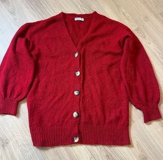 Cardigan Stradivarius Mujer Oversize XS Rojo