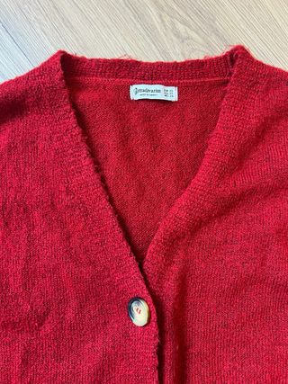 Cardigan Stradivarius Mujer Oversize XS Rojo