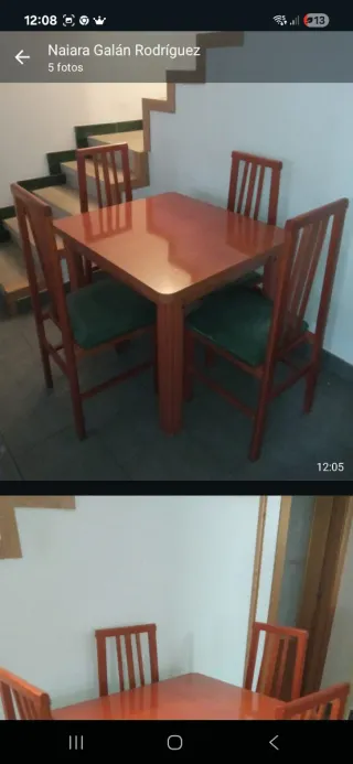 Mesa de comedor de madera con 4 sillas