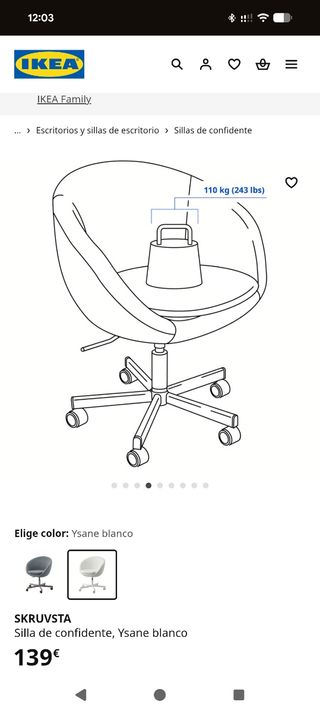 Silla escritorio IKEA SKRUVSKA