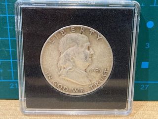 Moneda Plata 1/2 Dollar Franklin 1951