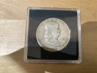 Moneda Plata 1/2 Dollar Franklin 1951