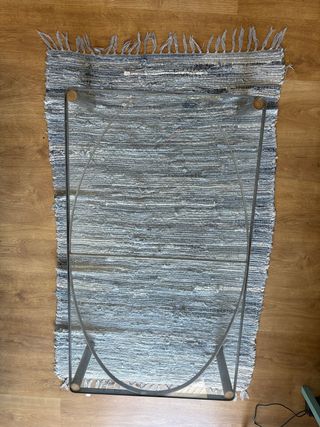 Mesa de centro cristal y metal