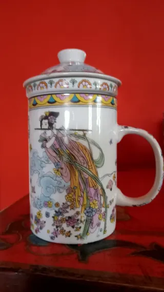 Lote 3 Tazas de té Chinas con Tapa e Infusor