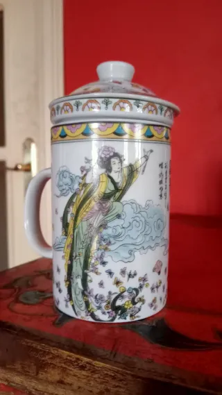 Lote 3 Tazas de té Chinas con Tapa e Infusor