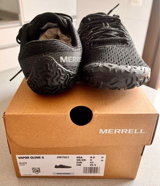 Zapatillas Merrell Vapor Globe 6 Negro. Barefoot