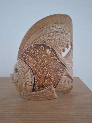 Decorazione etnica pesce in legno